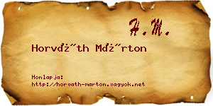 Horváth Márton névjegykártya