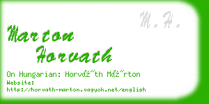 marton horvath business card